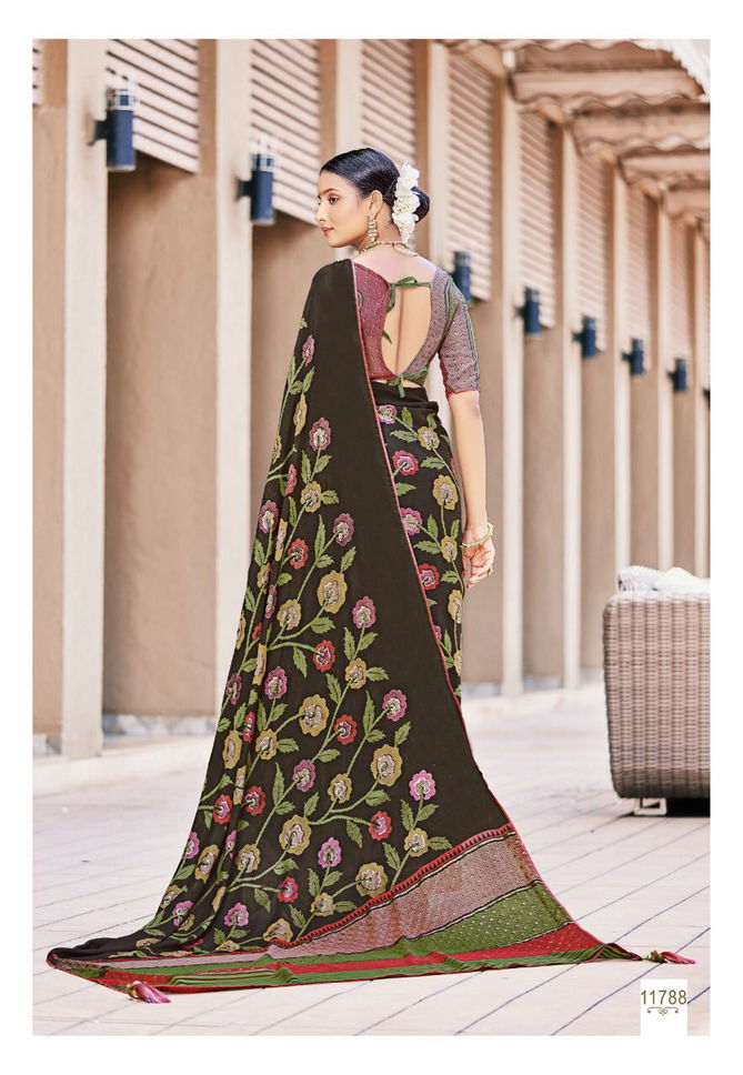 KAVIRAA New Exclusive Fancy Wear Georgette Printed Designer Saree Collection